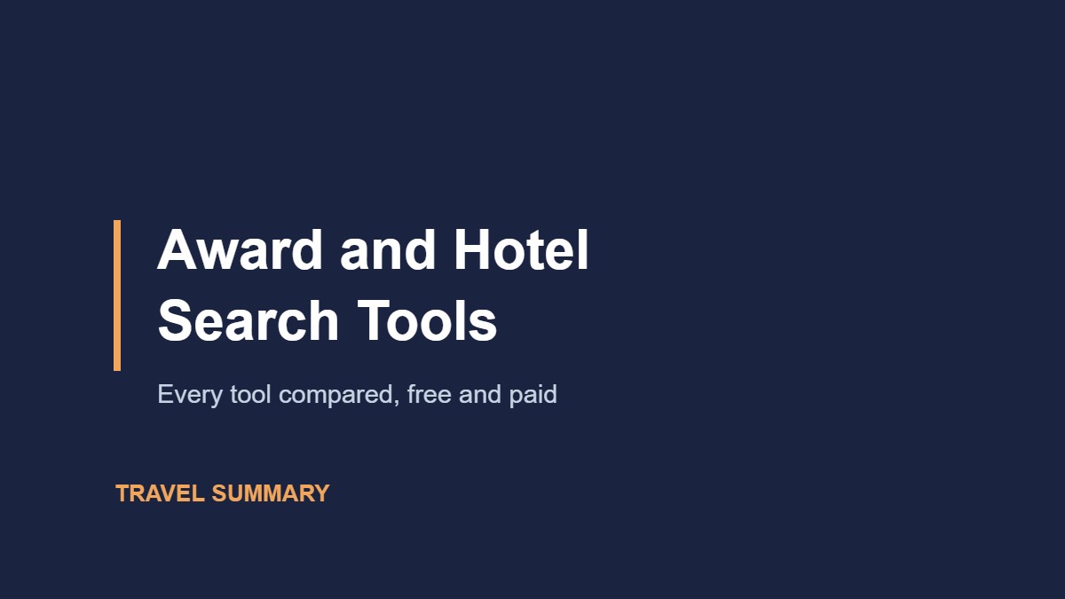 Award and Hotel Search Tools (Travel Summary title graphic)