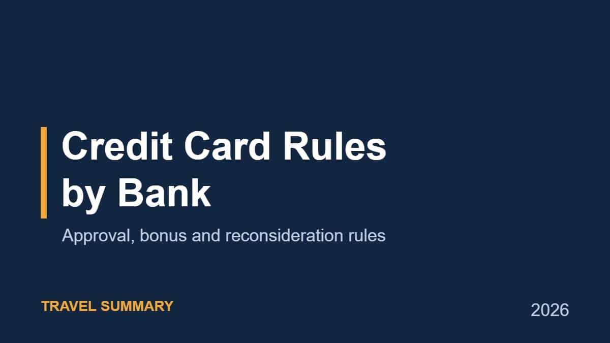 Credit Card Rules by Bank (Travel Summary title graphic)