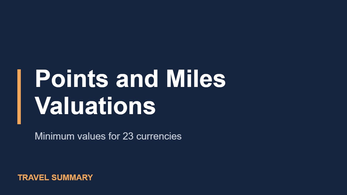 Points and Miles Valuations (Travel Summary title graphic)